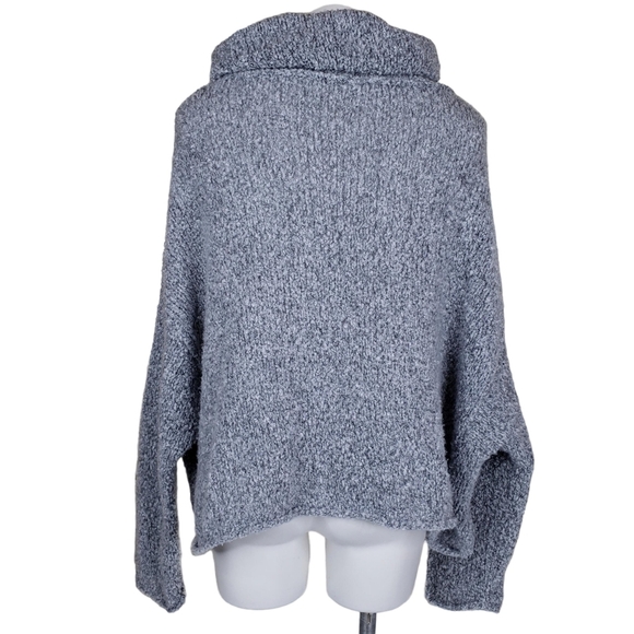 Free People | Chunky Knit Gray Cowl Neck Cozy Slouchy Pullover Sweater Women's M - Picture 2 of 7